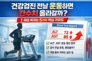 건강검진 전날 운동 간수치 영향 완벽 가이드 | 재검 피하는 5가지 방법