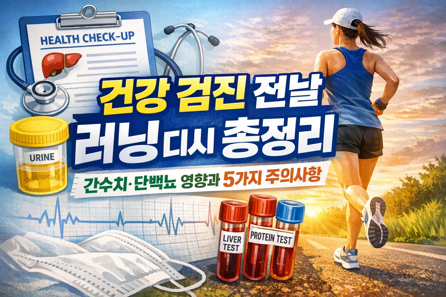 건강 검진 전날 러닝 디시 총정리 | 간수치·단백뇨 영향과 5가지 주의사항