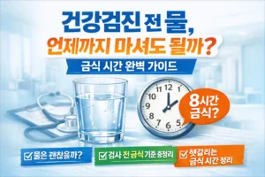 건강검진 전 물 | 언제까지 마셔도 될까? 금식 시간 완벽 가이드