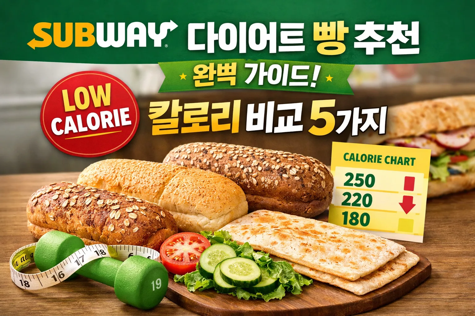 서브웨이 다이어트 빵 추천 완벽 가이드 | 칼로리 비교 5가지