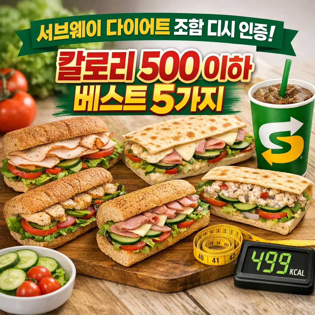 서브웨이 다이어트 조합 디시 인증 | 칼로리 500 이하 베스트 5가지