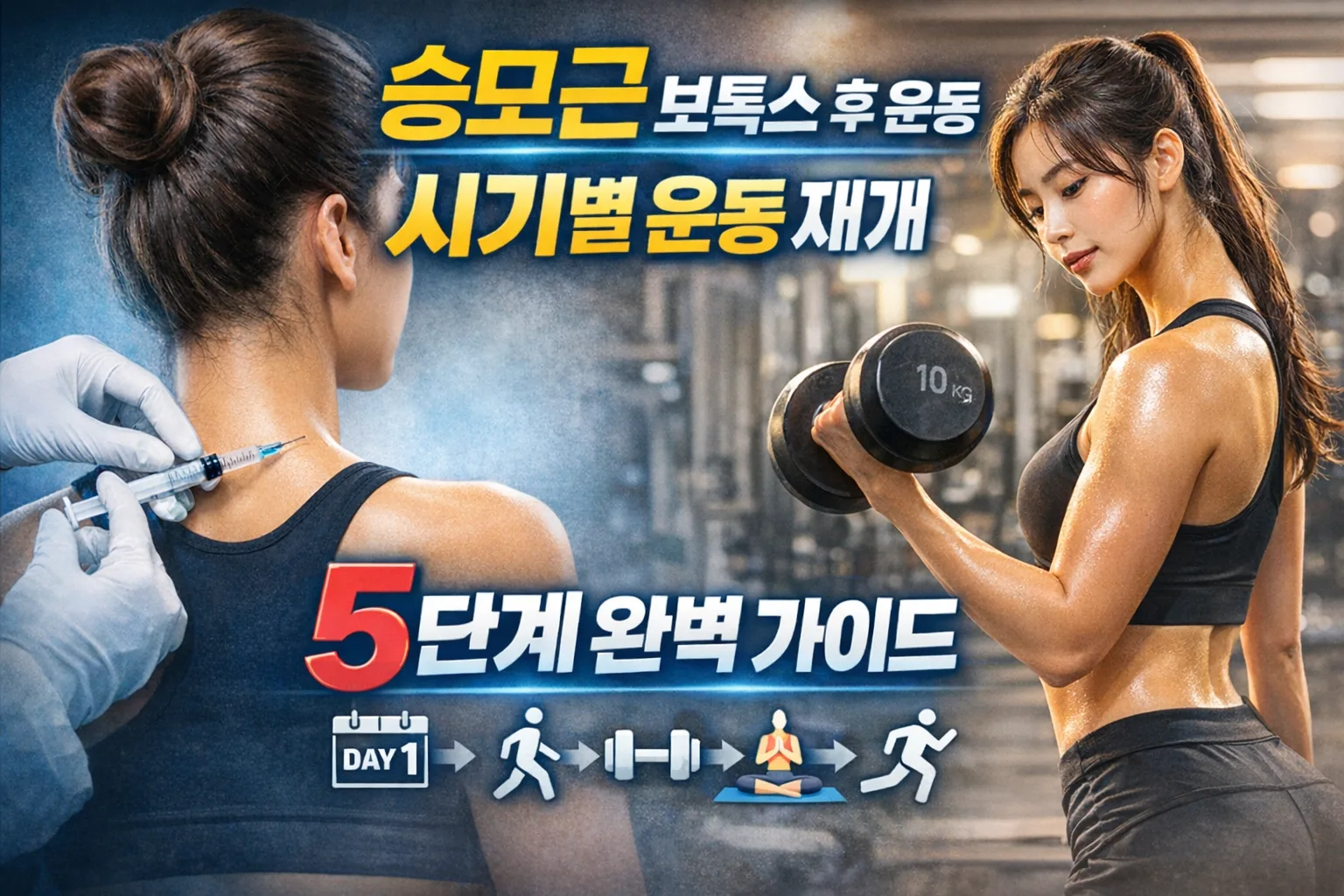 승모근 보톡스 후 운동 | 시기별 운동 재개 5단계 완벽 가이드