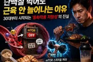 단백질 먹어도 근육 안 늘어나는 이유 | 30대부터 시작되는 동화작용 저항성과 mTOR의 진실