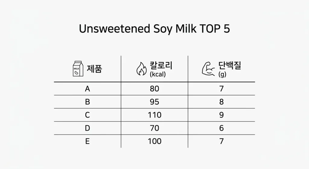 무가당 두유 비교: 칼로리 95% 낮은 TOP 5 제품