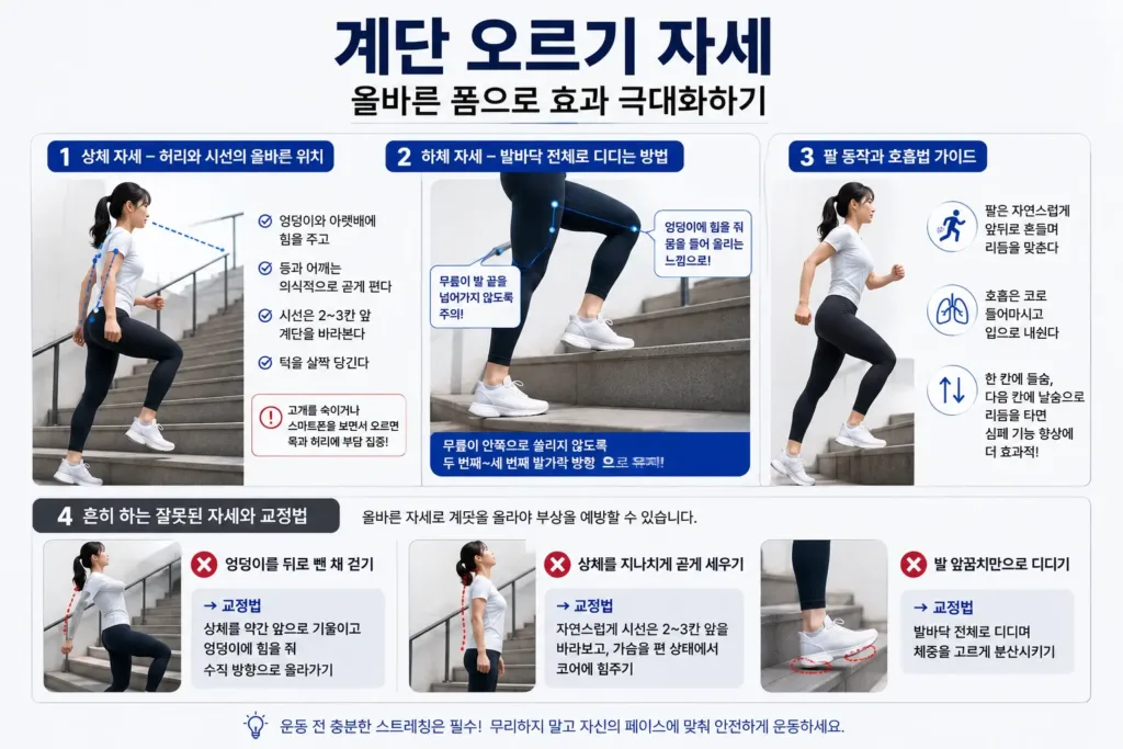 계단 오르기 자세: 올바른 폼으로 효과 극대화하기