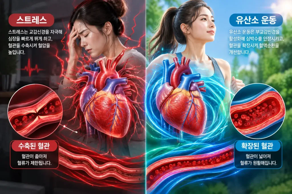 가슴이 두근거리는 이유가 스트레스인가요, 운동인가요?